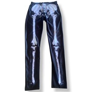 I Heart Raves Skeleton Rave EDM Festival Halloween Leggings Size Small
